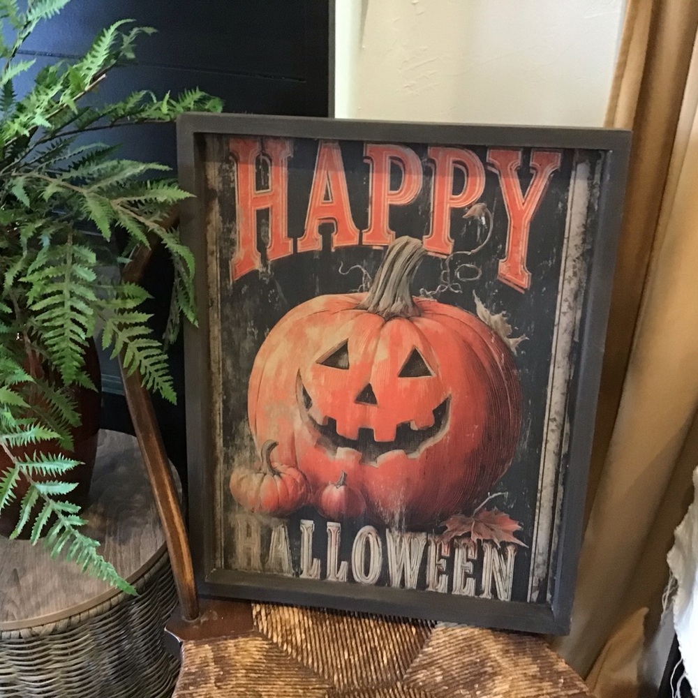 Custom Upcycled Artwork Reimagined into Adorable Halloween Jack-o-lantern Art